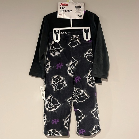 🆕 Marvel Avengers Black Panther Boys Warrior King 2-Piece‎ Pajama Set Size 4 - Picture 3 of 12